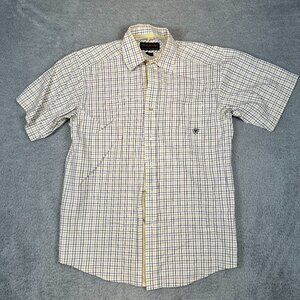 ARIAT Pro Series Shirt Mens Vented Small Button Down Short Sleeve Western Plaid
